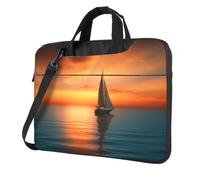 Funda protectora para laptop, a prueba de golpes, puesta de sol, playa, funda para laptop, bolsa de transporte para computadora, Black, 14 inch
