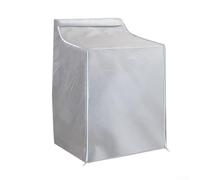 Funda protectora para lavadora para exteriores compatible con la mayoría de máquinas de carga frontal, protección contra rayos UV y lluvia hecha de tela 210D, diseño de cordón ajustable, plata, 75 x