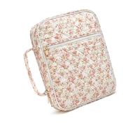 Funda protectora para libros con cremallera para mujer, a prueba de polvo, accesorio religioso decorativo, bolsa elegante con compartimentos de almacenamiento, rojo con flor, Talla única