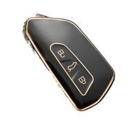 Funda Protectora para Llave De Coche para Seat para León FR MK4 para Cupra ABS Y Fibra De Carbono(Black Gold)
