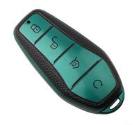 Funda protectora para llave de cuero TPU para modelos de coche Byd Song Plus Yuan Pro Atto 3 Han compatible con llave de repuesto (verde)