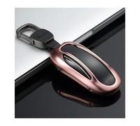 Funda Protectora para Llave De para Tesla para Model S para Model 3 para Model X Y para Model Y con Correa De Aleación De Aluminio.(Rose Gold X)