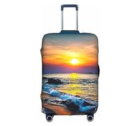 Funda protectora para maleta, a prueba de polvo, para playa y puesta de sol, para equipaje, accesorios para vacaciones, White, M