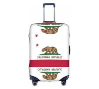 Funda protectora para maleta, con diseño de bandera del estado de California, elástica, lavable, antiarañazos, ajuste de 18 a 32 pulgadas, White, M