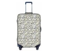 Funda protectora para maleta, con estampado de bicicleta, diseño único de doble cara, Blanco, L