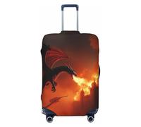 Funda Protectora para Maleta con Estampado de Fiery Dragons Castle Attack, Apta para Maletas de 18 a 32 Pulgadas (Extragrande)