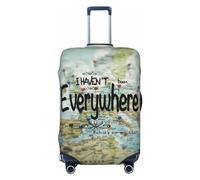 Funda protectora para maleta, con texto en inglés "I Haven't Been Everywhere But Its On My List", Negro -, L