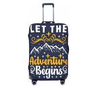 Funda protectora para maleta, con texto en inglés "Let The Adventure Begins" para equipaje, Black, S