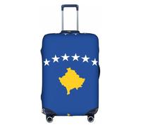 Funda protectora para maleta, diseño de bandera de Kosovo, elástica, lavable, antiarañazos, ajuste de 45,7 a 81,3 cm, White, L