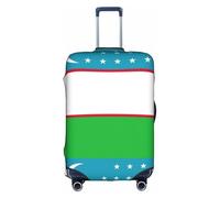 Funda protectora para maleta, diseño de bandera de la República de Uzbekistán, para viajes de negocios, de 18 a 32 pulgadas, White, L