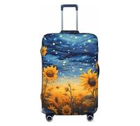 Funda protectora para maleta, diseño de girasol, cielo estrellado, galaxia, universo, elástica, antiarañazos, a prueba de polvo, se adapta a 22-24 pulgadas, multicolor, L