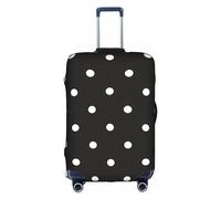 Funda protectora para maleta, diseño de lunares, color blanco y negro, antiarañazos, 45,7-81,3 cm, adecuada para viajes, viajes de negocios, White, M