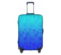 Funda protectora para maleta, diseño de sirena, color azul océano, adecuada para equipaje de entre 45 y 81 cm, Blanco, M