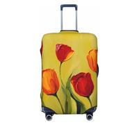 Funda protectora para maleta, diseño de tulipanes rojos, funda elástica para equipaje, diseño de flores al óleo, antiarañazos, a prueba de polvo, se adapta a 22-24 pulgadas, multicolor, S