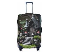 Funda protectora para maleta, elástica, lavable, extensible, antiarañazos, estilo gótico Fairy Garden01, color blanco, mediano, blanco, medium