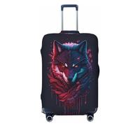 Funda protectora para maletas - Cool Wolf Head Santi-Scratch Uitcase Cover para equipaje, Negro -, CH