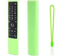 Funda protectora para mando a distancia LG AN-MR700 de silicona, absorbe los golpes, textura antideslizante, cubierta de brillo nocturno para protección trasera de batería (verde luminoso)
