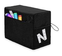 Funda Protectora para Máquina de Coser, Cubierta de la Máquina de Coser con Bolsillos, Funda Antipolvo, Bolsa Reutilizable para Máquina De Coser, Cubierta Protectora para Máquina De Coser(Negro)