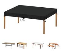 Funda Protectora para Mesa de Jardin 600D Funda para Tablero de Mesa Impermeable Cubierta de Mesa Exterior Anti-Viento Anti-UV Funda Mesa Jardin Rectangular Fundas de Mesa Exterior 180x110x15cm