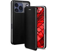 ONEFLOW Business Case für iPhone 17 Pro Handyhülle klappbar mit Standfunktion Klapphülle Flipcase Cover Dünn, PU Leder Hülle mit Kartenfach, 360 Grad Schutzhülle Schwarz