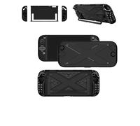 Funda protectora para Nintendo Switch 2, funda para Switch2 con diseño de cuerpo dividido, cubierta de mango de TPU y cubierta protectora del panel trasero de PC y placa de cubierta, color negro