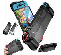 Funda protectora para Nintendo Switch OLED modelo 2021 de TPU suave (negro)