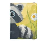 Funda protectora para pasaporte de piel de mapache resistente con diseño de dibujos animados, color gris, funda protectora para pasaporte de viaje, ultrafina, Dibujos animados lindo robusto mapache