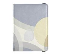 Funda protectora para pasaporte de piel gris moderna con lunares para viajes, familia, viajes, funda protectora para vacunas, bonito libro de pasaporte para hombres, ligero, Lunares coloridos redondos