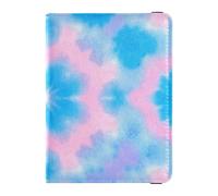 Funda protectora para pasaporte, de piel teñida, color azul y rosa, para viajes, para mujer, organizador de documentos de viaje, ultrafino, Tinte azul y rosa, 1 size
