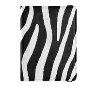 Funda protectora para pasaporte familiar con textura de piel de animal, color negro y blanco, para documentos de viaje, funda protectora para documentos de viaje, ultrafina, textura de piel de animal