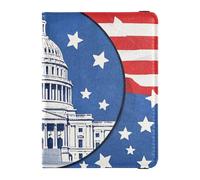 Funda protectora para pasaporte y tarjeta de vacunación del Día de la Independencia del 4 de julio, diseño de tierra de la Casa Blanca, funda protectora para pasaporte, documentos de viaje, cartera
