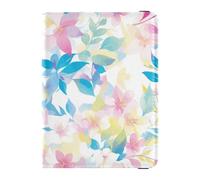 Funda protectora para pasaporte y tarjeta de vacunación, diseño de hojas de acuarela, color rojo y azul claro, Acuarela Art Leaves Light Red Blue, 1 size
