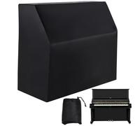 Funda protectora para piano, impermeable y resistente al polvo, tela Oxford recubierta de plata, color negro, se adapta verticalmente