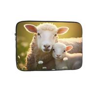 Funda Protectora para portátil de 12 Pulgadas, Resistente a Golpes, Ideal para Hombres y Mujeres Que viajan por Negocios, para la Escuela o la Oficina. Lindo Dibujo de una ovejita con su Madre.