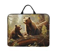 Funda protectora para portátil de 14 pulgadas, a prueba de golpes, diseño de osos lindos que juegan en el árbol