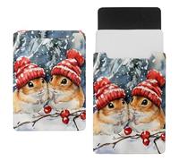 Funda protectora para portátil de 14 pulgadas, impermeable, delgada, para tableta, cuaderno, hámsters con sombrero rojo de invierno