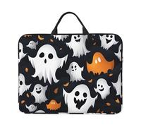 Funda protectora para portátil de 35,5 cm, a prueba de golpes, diseño de fantasmas y Halloween, color blanco