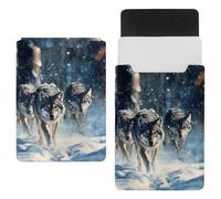 Funda protectora para portátil de 35.6 cm, impermeable, delgada, para tableta, cuaderno, lobos del bosque nevado