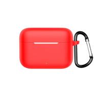 Funda protectora para Realme Buds T200, funda de silicona para auriculares inalámbricos Realme Buds T200, funda a prueba de golpes con clip de mosquetón (rojo)