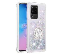 Funda protectora para Redmi Note 14 Pro 5G con soporte de anillo, para Redmi Note 14 Pro 5G con purpurina y arena movediza que fluye líquido, brillante, linda, transparente, gel de TPU, silicona,