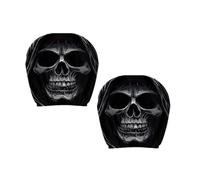 Funda protectora para reposacabezas, diseño de calavera, poliéster, correa elástica, fijación de gancho para asiento del conductor, decoración de cabina durante viajes, protector de reposacabezas para