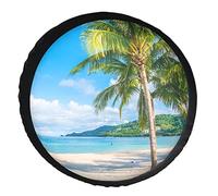 Funda Protectora para Rueda de Repuesto con diseño de Palmeras, Ideal para Playas Tropicales, océanos y Mares. Protectores de Ruedas Resistentes a la Intemperie y al Polvo. Accesorios universales de