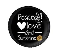 Funda Protectora para Rueda de Repuesto Peace Love and Sunshine, Resistente a la Intemperie, Universal y a Prueba de Polvo, 17 Pulgadas.