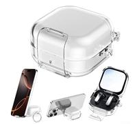 Funda protectora para Samsung Galaxy Buds4 Pro con soporte de bloqueo seguro - PC Shell rosa (transparente)