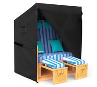 Funda Protectora para Silla de Playa 135x105x175/140cm, 600D Oxford con Cremalleras Impermeables, Cordones, Velcros, Cubierta Sillón de Playa Anti-UV con Ventilación