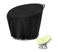 Funda Protectora para Silla Papasan, Cubierta Redonda para Asiento Exterior con Cordón Ajustable, Impermeable, Oxford 210D Negro (120*46*89cm)