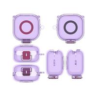 Funda Protectora para So-NY LinkBuds Clip WF - LC900-Cubierta a Prueba de Golpes de TPU con Clip de Bloqueo y Mosquetón, Diseño Transparente/Antihuellas Dactilares (Púrpura Transparente)