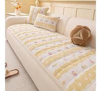 Funda Protectora para Sofá de Perro, Terciopelo Lechoso Suave Antideslizante en L con Patrón de Cereza, Funda Gruesa para Cama de Perro Style-A 80x240cm/31.5x94.49in