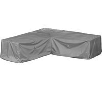 Funda protectora para sofá esquinero de jardín | 255 x 255 x 80 cm | Poliéster tejido Oxford 600D, color: gris
