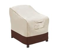 Funda protectora para sofá patio aire libre protector para muebles de exterior Oxford Rectangular Funda Protección adapta sofás biplaza de 2 y 3 asientos con cordón seguro (Beige + Brown, 99*89*79cm)